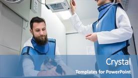  Presentation with cat - Slides with x - veterinarians in x-ray room background and a teal colored foreground