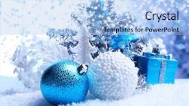  Presentation with light - Slide set having x mas - christmas decorations on light background background and a light blue colored foreground