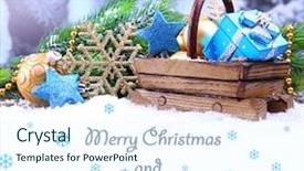  Presentation with christmas borders winter - Slides enhanced with x mas - composition with christmas decorations background and a sky blue colored foreground