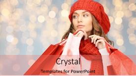  Presentation with christmas sale christmas products - Slides featuring x mas - holidays christmas sale and people background and a coral colored foreground