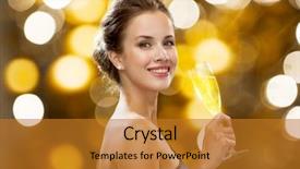  Presentation with party lights - Presentation theme enhanced with x mas - party drinks holidays luxury background and a gold colored foreground