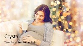  Presentation with christmas holidays - Cool new presentation theme with x mas - pregnancy drinks holidays people backdrop and a lemonade colored foreground