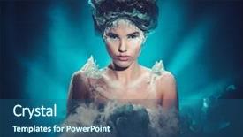  Presentation with beauty makeup - PPT theme enhanced with x mas - winter beauty fantasy woman portrait background and a ocean colored foreground