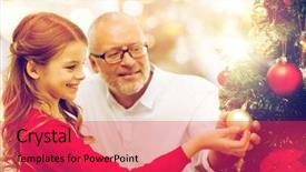  Presentation with winter family - Amazing slide deck having x mas - winter holidays family and people backdrop and a red colored foreground