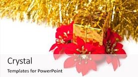  Presentation with christmas red - Slide deck having x mas party - christmas gift boxes with red background and a white colored foreground