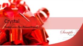  Presentation with red ribbon hiv - Slides having x mas party - close up of shiny red background and a  colored foreground