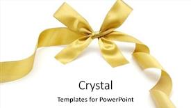  Presentation with animated ribbon cutting ceremony - Cool new PPT theme with x mas party - satin ribbon on white backdrop and a  colored foreground