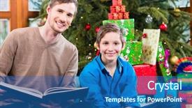  Presentation with education book or tree - Cool new PPT layouts with x-mas tree on christmas backdrop and a ocean colored foreground