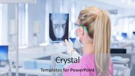  Presentation with scrubs - Beautiful PPT theme featuring x-ray at the dental backdrop and a light blue colored foreground