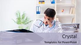  Presentation with radiologist - Audience pleasing PPT theme consisting of x-ray image in hospital backdrop and a light blue colored foreground