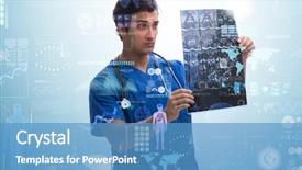  Presentation with mhealth - Audience pleasing PPT theme consisting of x-ray image in mhealth backdrop and a teal colored foreground