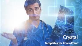  Presentation with mhealth - PPT theme enhanced with x-ray image in mhealth background and a ocean colored foreground