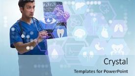  Presentation with doctor - Amazing presentation theme having x-ray image in mhealth backdrop and a light blue colored foreground