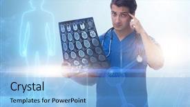  Presentation with mhealth - PPT theme having x-ray image in mhealth background and a light blue colored foreground
