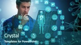  Presentation with telehealth - Beautiful slide deck featuring x-ray image in telehealth backdrop and a ocean colored foreground