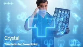  Presentation with telehealth - PPT theme with x-ray image in telehealth background and a teal colored foreground