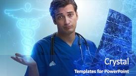  Presentation with telehealth - Cool new slide deck with x-ray image in telehealth backdrop and a ocean colored foreground