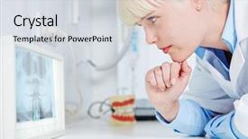  Presentation with panoramic - Beautiful slides featuring x-ray image of teeth backdrop and a light gray colored foreground