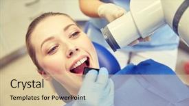  Presentation with health technology - Beautiful slides featuring x-ray machine at dental backdrop and a  colored foreground