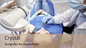  Presentation with health shield - Cool new theme with x-ray machine at dental backdrop and a coral colored foreground