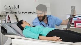  Presentation with dental radiology panoramic x ray - Colorful presentation theme enhanced with x-ray report while looking backdrop and a light gray colored foreground