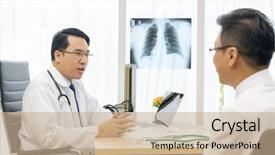  Presentation with medical case study - Slides enhanced with x-ray result to patient background and a coral colored foreground