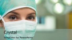  Presentation with healthcare workers - Slide deck enhanced with x ray technician - close up of a woman background and a light blue colored foreground