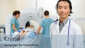  Presentation with nurses - Slide deck enhanced with x ray technician - portrait of male radiologist background and a  colored foreground