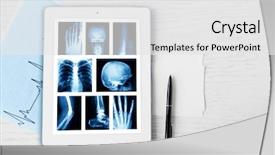  Presentation with ultraviolet rays - Amazing presentation theme having x-rays on the tablet backdrop and a white colored foreground