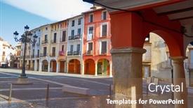  Presentation with square - Beautiful presentation featuring xativa-plaza-mercat-square backdrop and a tawny brown colored foreground
