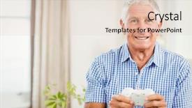  Presentation with senior living - Colorful slide deck enhanced with xbox - senior man with joystick looking backdrop and a lemonade colored foreground