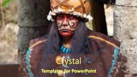  Presentation with ancient village - Colorful slide set enhanced with xcaret-mexico-july-19-pre backdrop and a tawny brown colored foreground