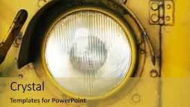  Presentation with tobacco leaves closeup - Slides with xenon lamp - closeup of headlight background and a yellow colored foreground