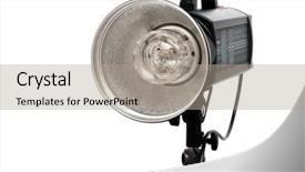  Presentation with white cctv camera on modern - Beautiful PPT layouts featuring black bulb - modern powerful photographic flash backdrop and a light gray colored foreground