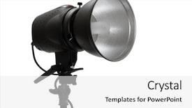  Presentation with flash - PPT theme with xenon lamp - modern powerful photographic flash background and a white colored foreground