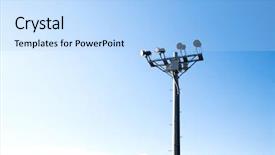  Presentation with blue lights - Theme having xenon lamp - stadium or field lights background and a light blue colored foreground