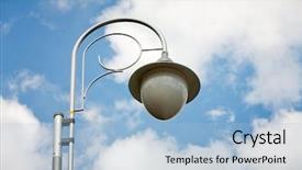  Presentation with street lighting - Theme consisting of street lamp on blue sky background and a light blue colored foreground