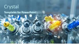  Presentation with light bulbs - PPT theme consisting of xenon-and-halogen-lamps-automotive background and a ocean colored foreground