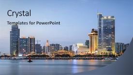  Presentation with philippines china flags - Presentation theme with xiamen china skyline at twilight background and a  colored foreground