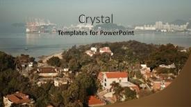  Presentation with island - Colorful slide set enhanced with xiamen-city-viewed-from-gulangyu backdrop and a light gray colored foreground