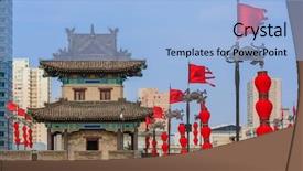  Presentation with china travel - Cool new PPT layouts with xian china - travel and architecture backdrop and a light blue colored foreground