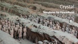 Presentation with terracotta army - Presentation consisting of xian-china-may-19-2018 background and a gray colored foreground