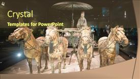  Presentation with terracotta army - Presentation design featuring xian-china-october-8-2017 background and a tawny brown colored foreground