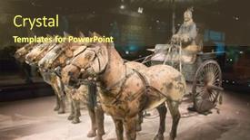  Presentation with terracotta army - PPT theme enhanced with xian-china-october-8-2017 background and a tawny brown colored foreground