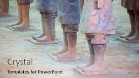  Presentation with terracotta army - Colorful presentation theme enhanced with xian-china-october-8-2017 backdrop and a soft green colored foreground