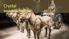 Presentation with terracotta army - Presentation enhanced with xian-china-october-8-2017 background and a tawny brown colored foreground