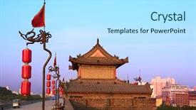  Presentation with china - Theme consisting of xi'an city centre wall china background and a arctic colored foreground