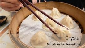  Presentation with snacks - Cool new presentation theme with xiao-long-bao-soup-dumplings backdrop and a coral colored foreground