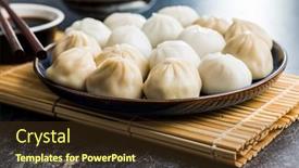  Presentation with traditional - PPT theme enhanced with xiaolongbao-traditional-steamed-dumplings-xiao background and a tawny brown colored foreground