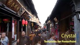  Presentation with ancient village - Presentation theme enhanced with xitang-february-20-chinese-water background and a tawny brown colored foreground